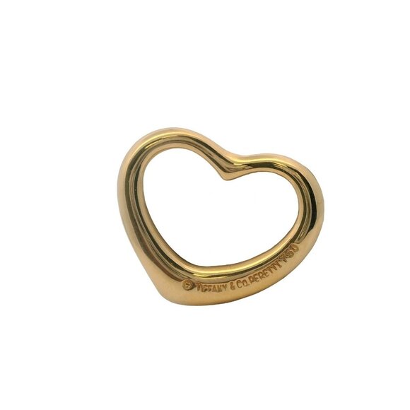 Vintage Tiffany & Co Elsa Peretti Solid 18kt Yellow Gold Open Heart Pendant - Picture 2 of 2